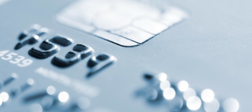 Close up of embossed credit card